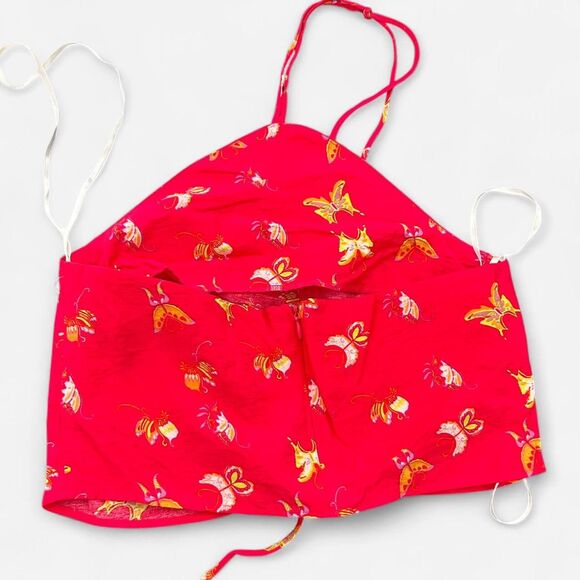 Something New Pink Butterfly Halter keyhole Crop Top Y2K Fairy Coquette XS - Picture 5 of 8